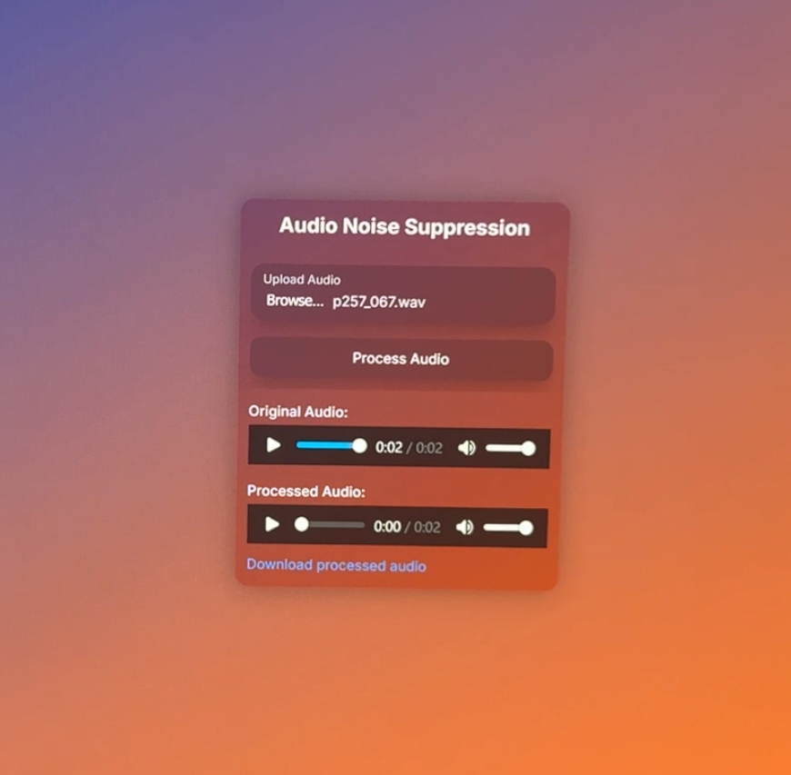 Background Audio Noise Suppression screenshot