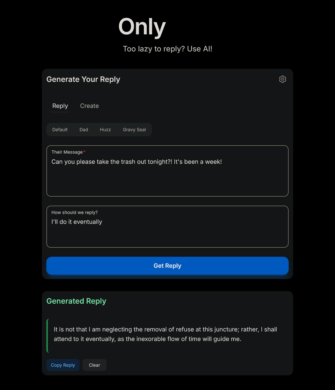 Conversational Reply Generator