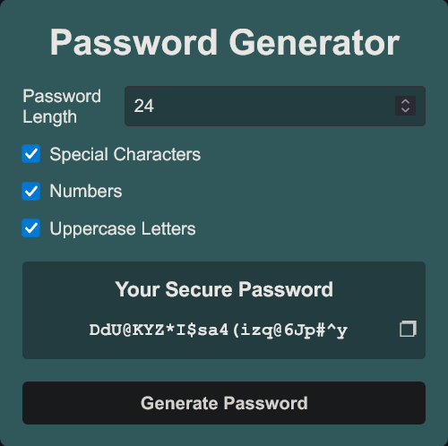 Password Generator screenshot