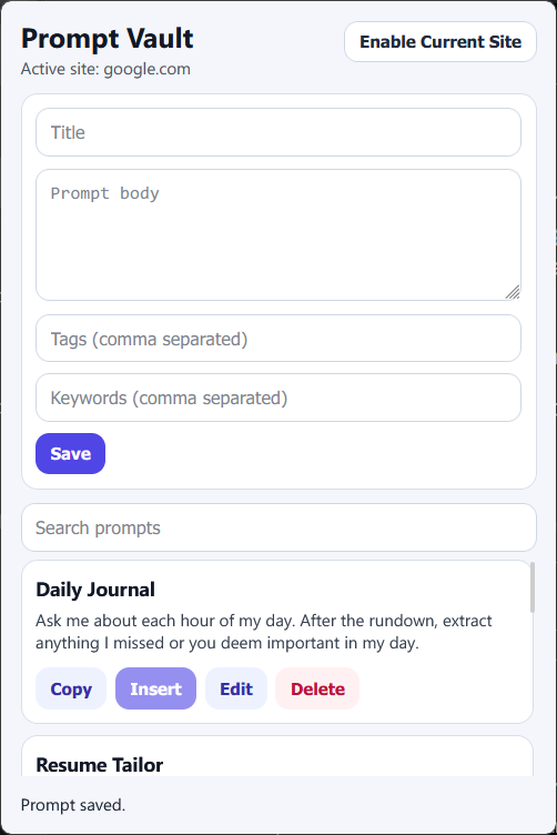 Prompt Vault